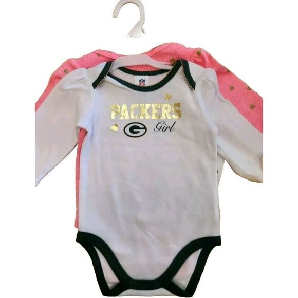 Green Bay Packers Infant Girls One piece 2pack 18 Months - Picture 1 of 6